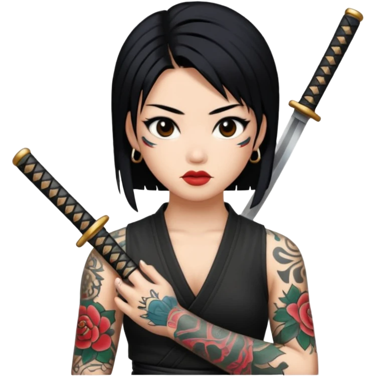 asia katana with tattoos emoji