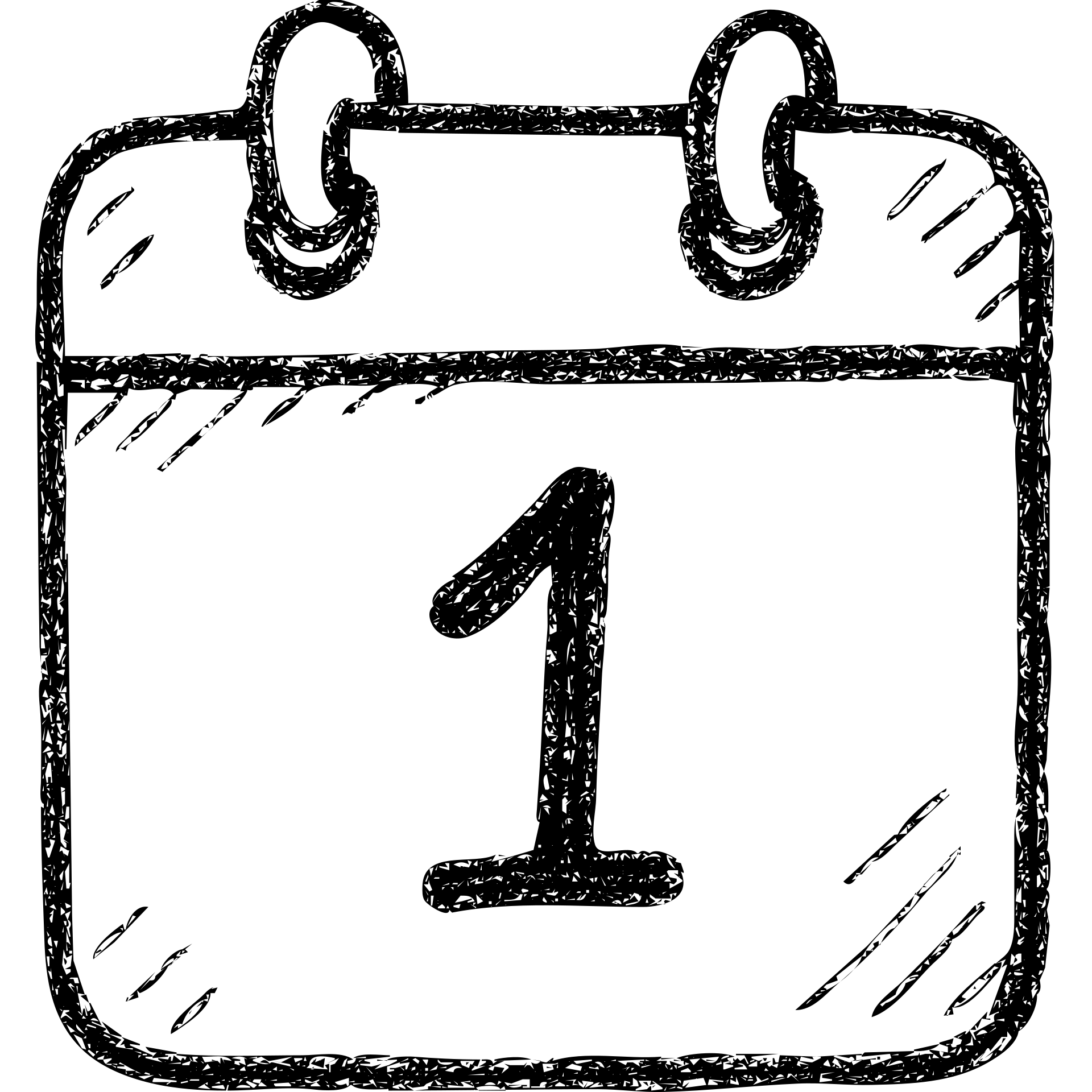 hand-drawn outlined icon logo for an open source self-hosted calendar app, inspired by Fantastical, playful calendar page emoji