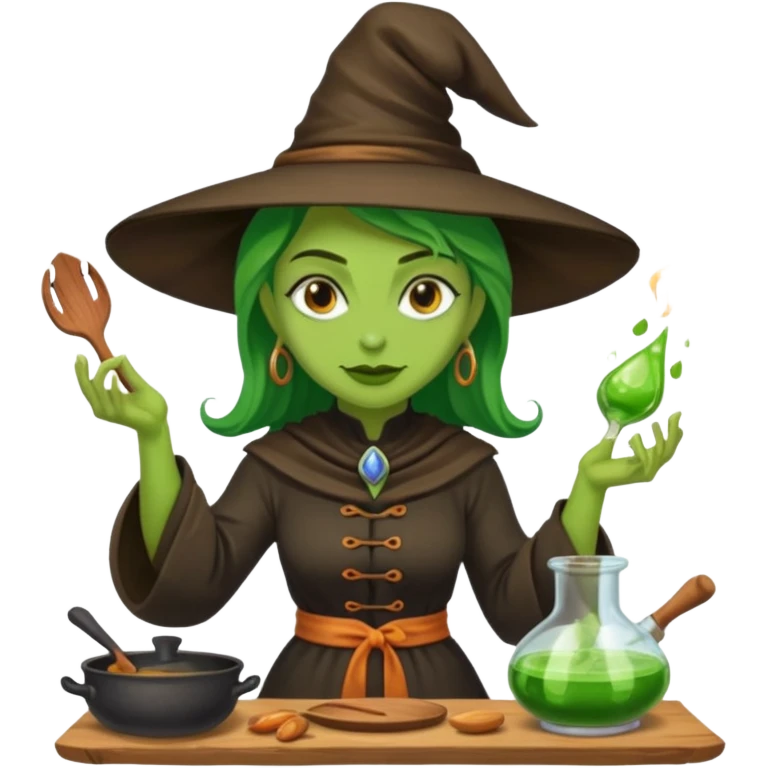 green witch cooking potion emoji