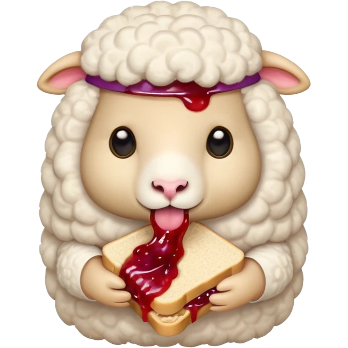cute baby sheep eating peanut butter and jelly  emoji