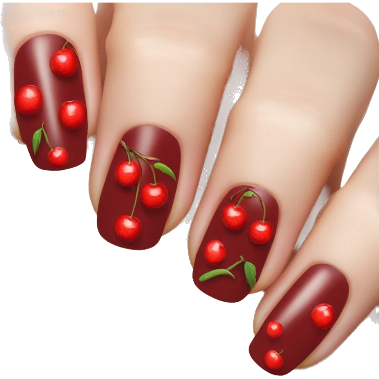 Red cherry nails emoji