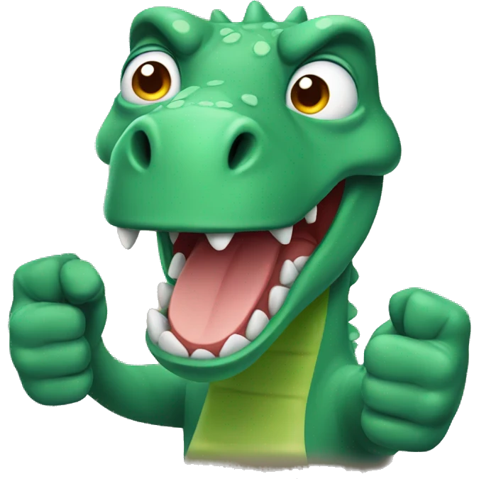 dinosaur shows thumbs up emoji