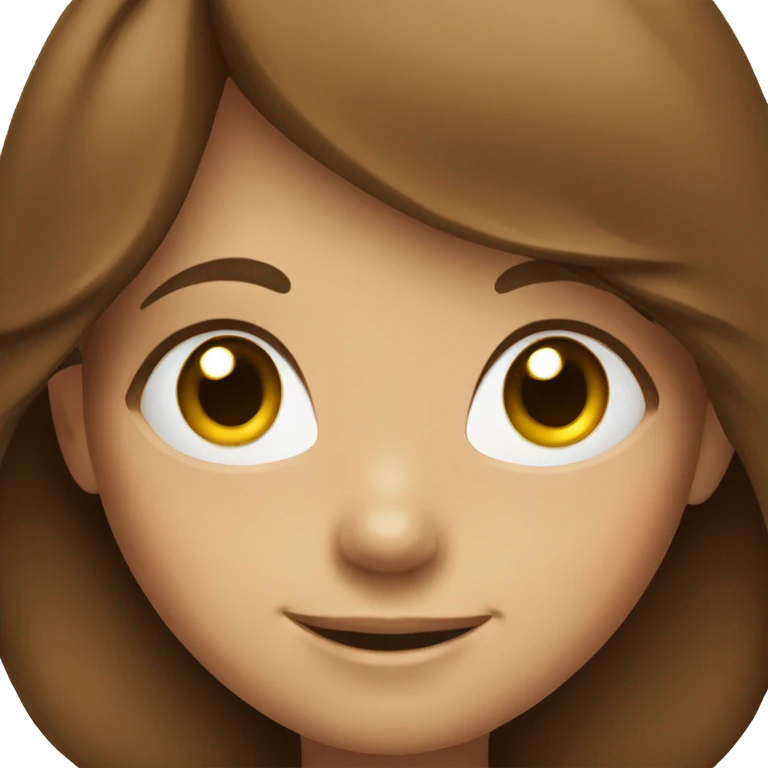 smiling girl with brown hair emoji