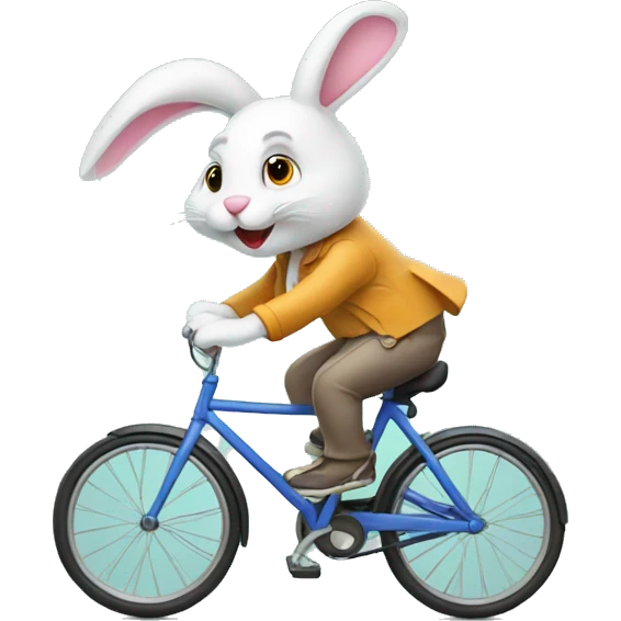 Bunny riding a bike  emoji