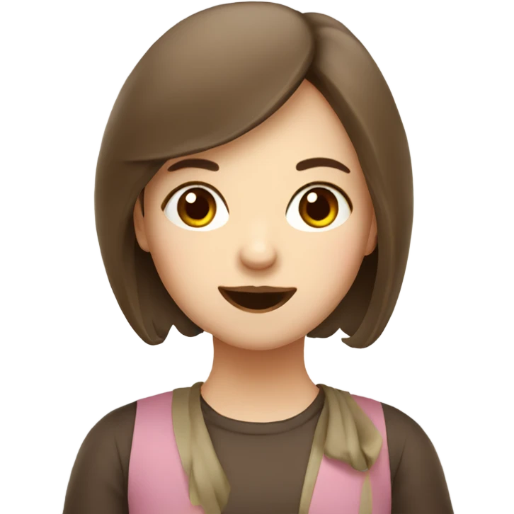 Brown hair girl eat dumplings  emoji