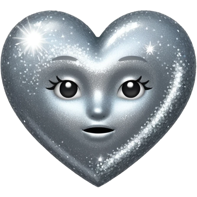 heart with silver glitter emoji
