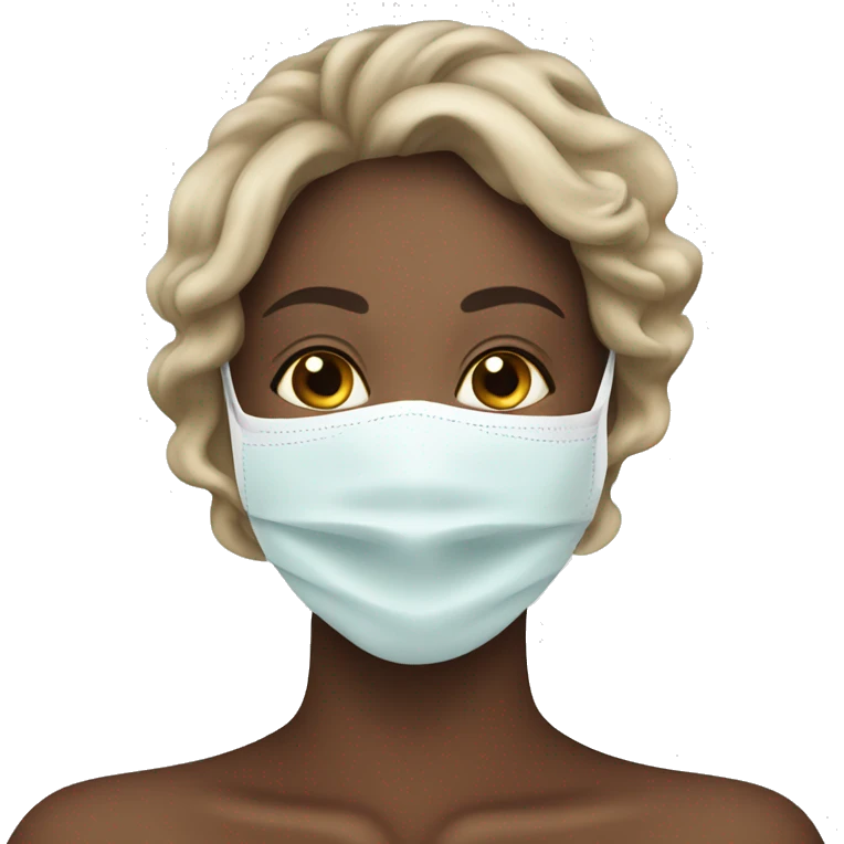 Lady with face mask spa beauty full face relaxing emoji