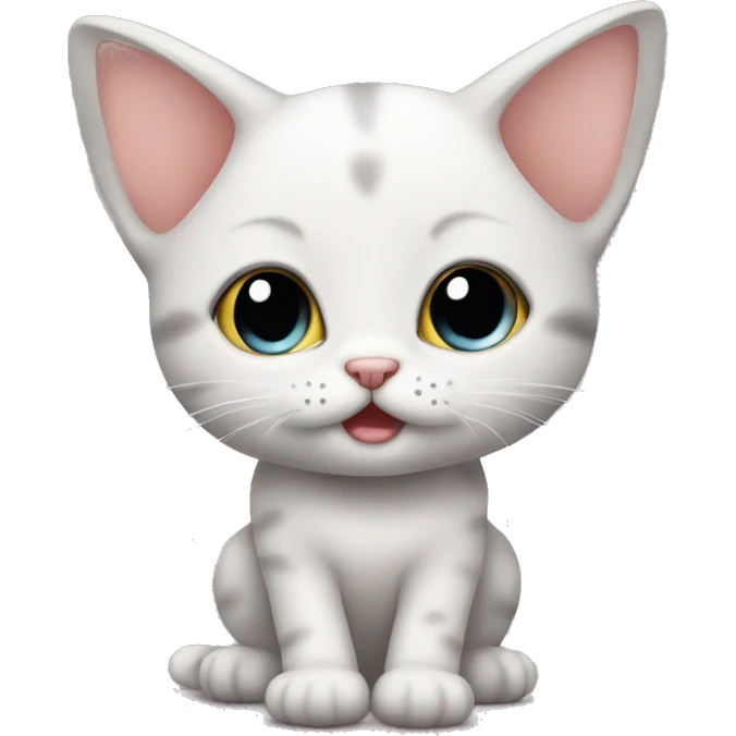 cute baby cat with big head small body emoji