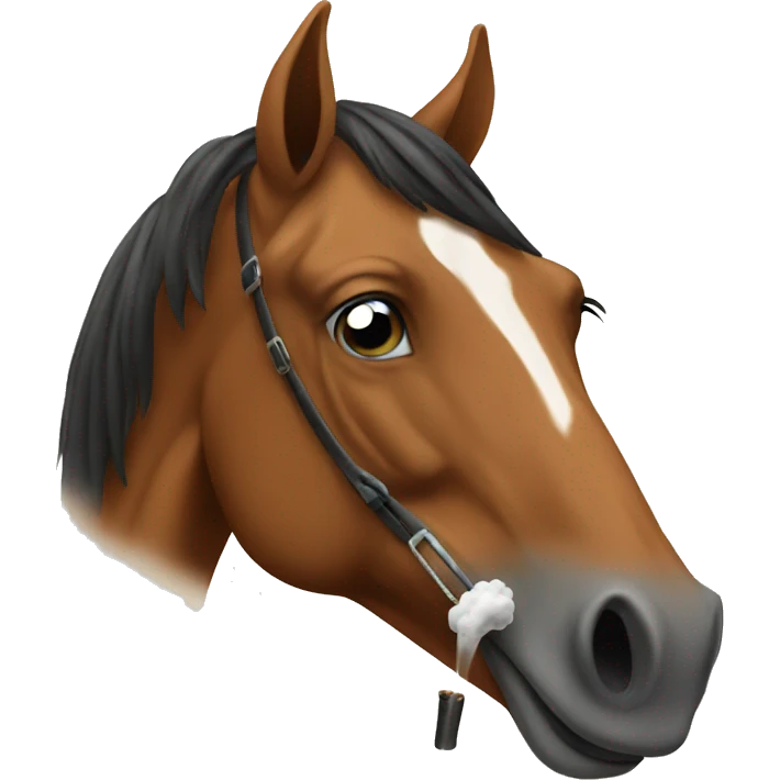 a horse smoking emoji