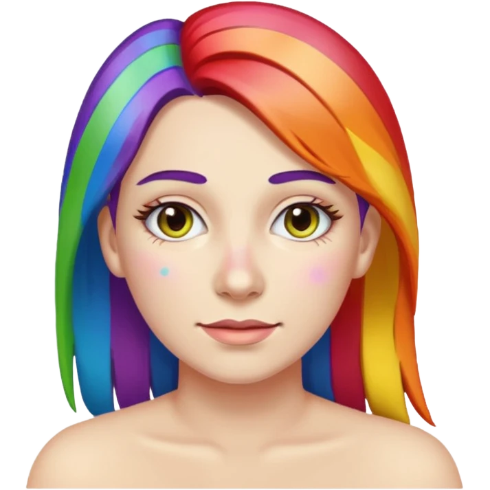 White lesbian rainbow coloured skin emoji