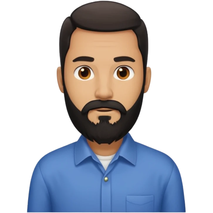 black long beard man with shirt emoji