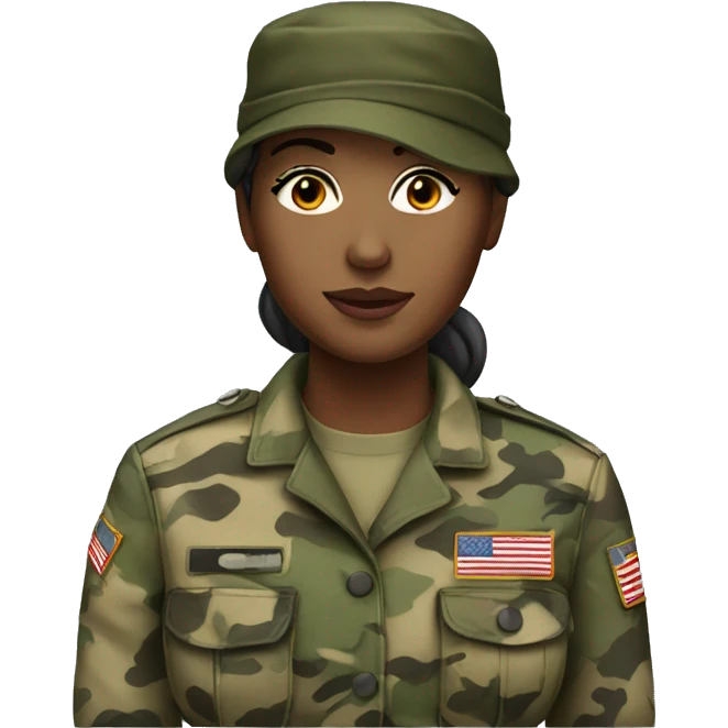 Woman in camo military uniform  emoji