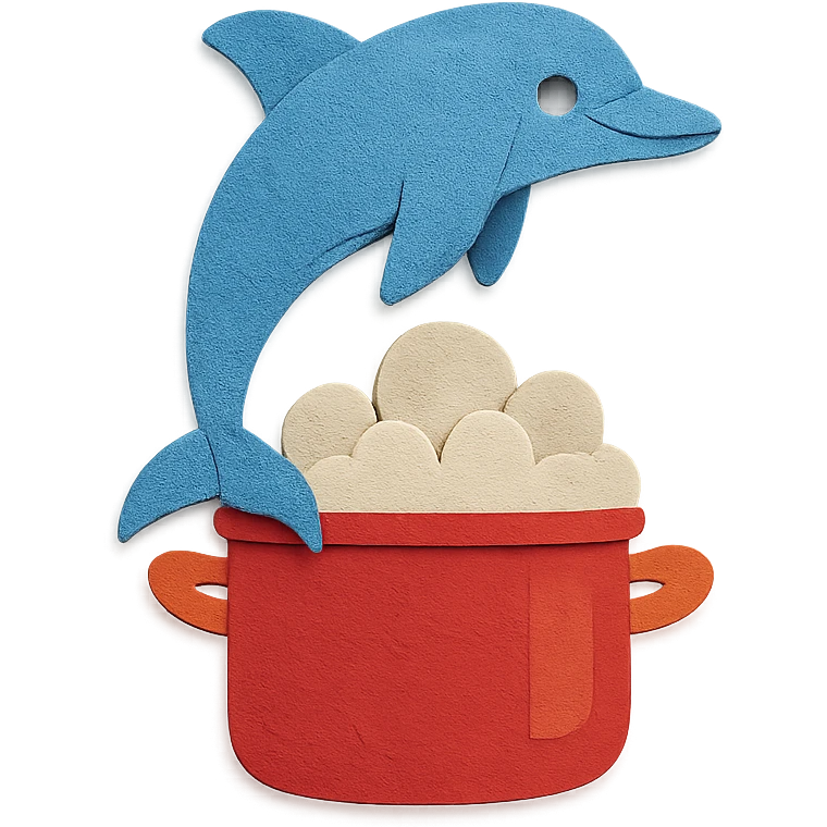 dolphin with a boiler emoji