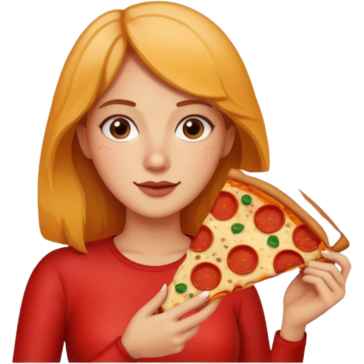 Woman with pizza slice emoji