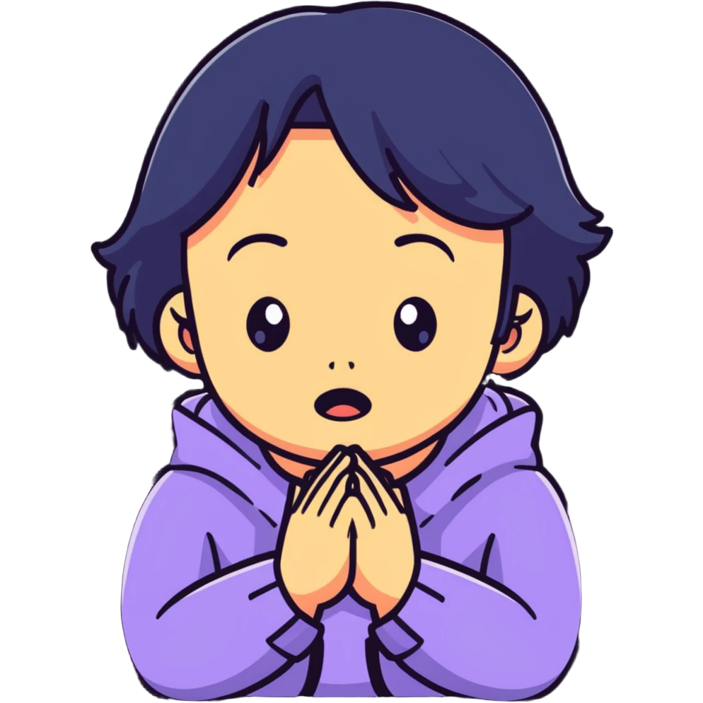 Girl with Hands crossed around neck crying emoji