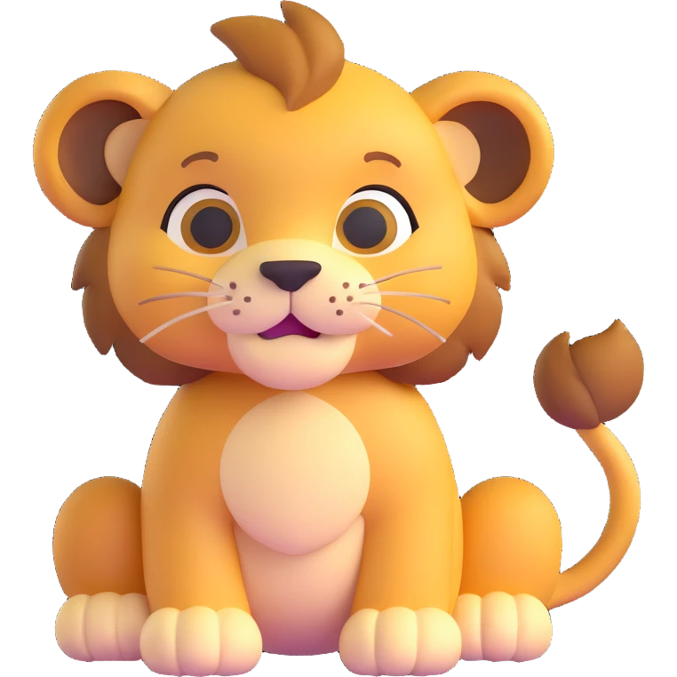 adorable lion cub emoji