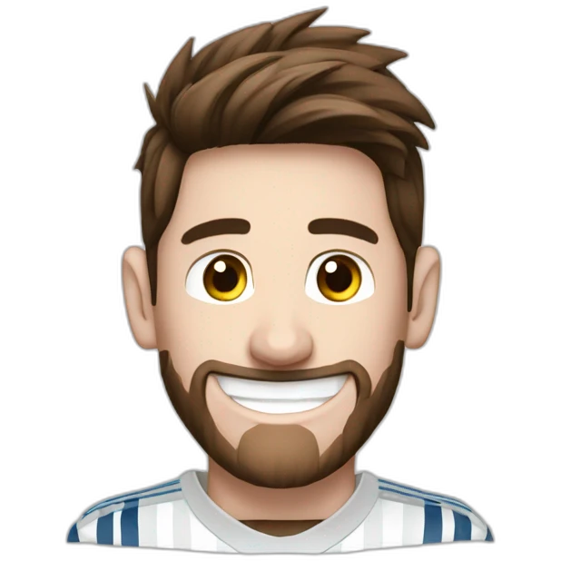 Messi wearing real madrid shirt with smile face emoji