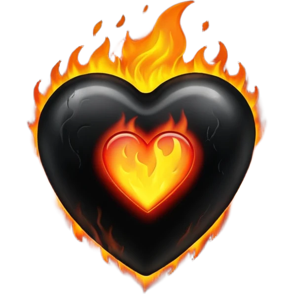 Black burning heart emoji