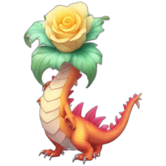 dragon cute FLOWER CRISTAL emoji