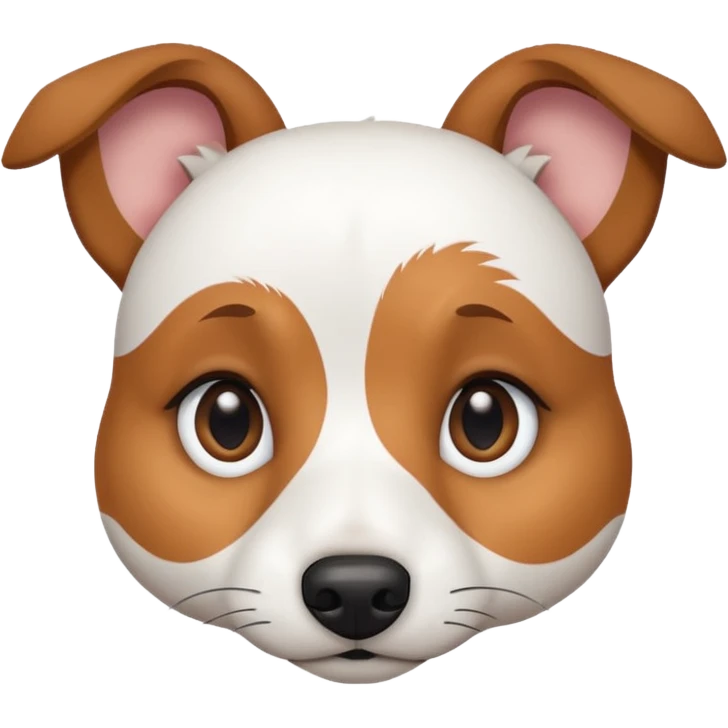a fully white jack russell the size of a kelpie with light brown ears and a light brown patch on one eye emoji