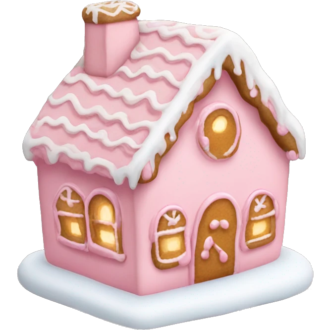 Cosy light pink gingerbread house  emoji
