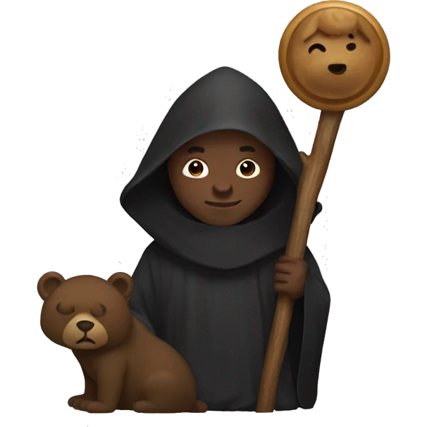 Black monk with bear emoji