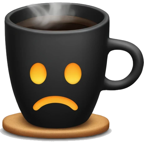 Steaming Black mug with a black coffee inside emoji