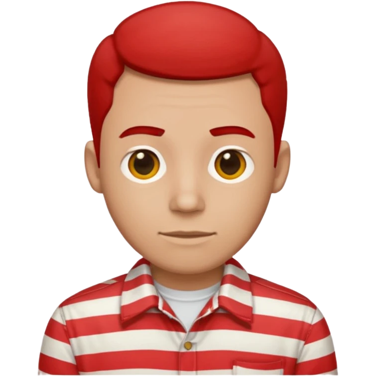 Man with red Striped Shirt not t shirt emoji