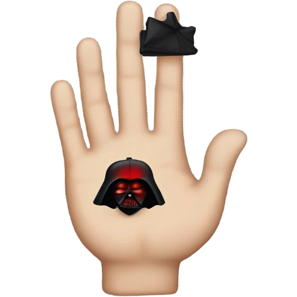 Top of a hand with darth vader tattoo emoji