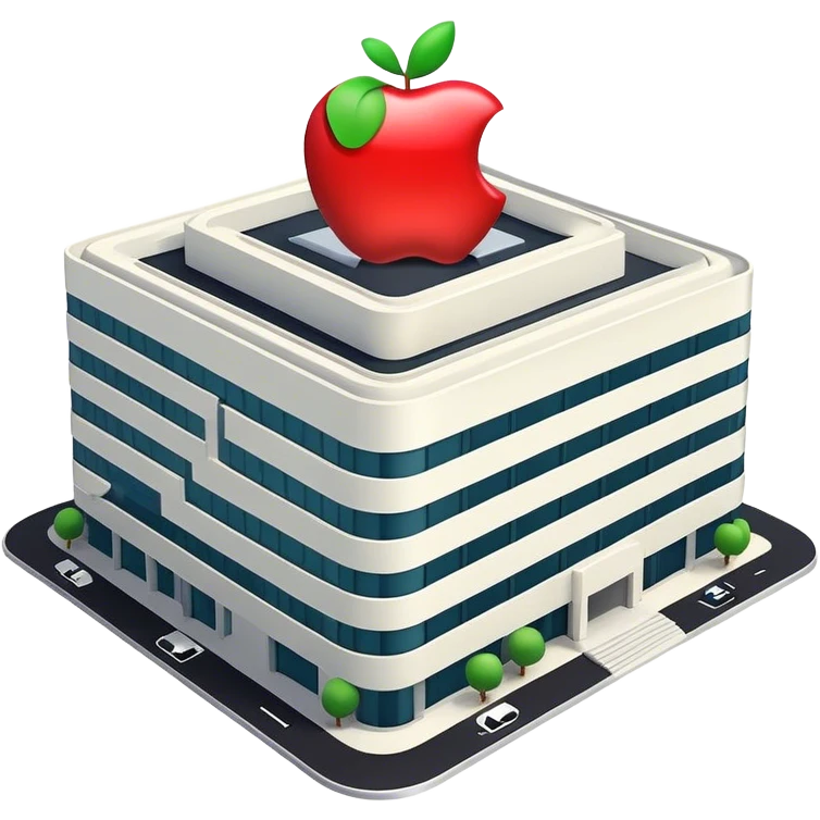 apple brand company building. looks realistic emoji