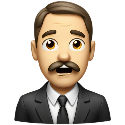 Little funny man with nice mustache yelling emoji