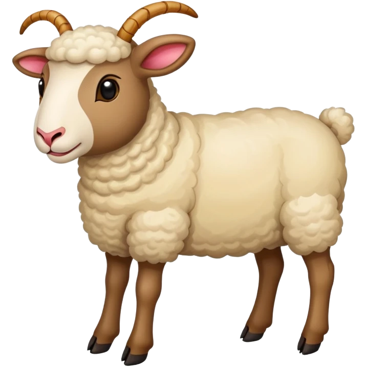 Xinjiang whole roasted lamb on spit with spices, simplified emoji style with bold outlines and bright colors, cartoon style entire cooked sheep emoji