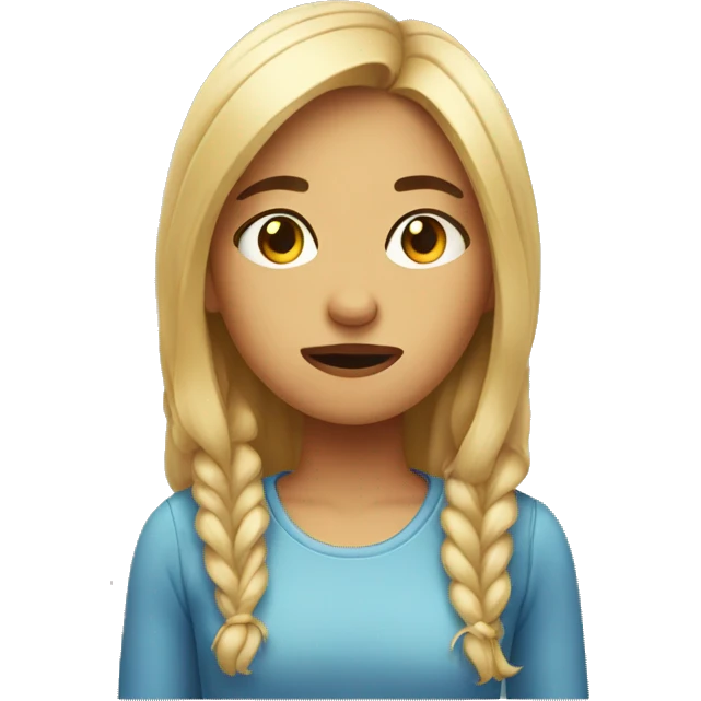 Pretty girl that looks very very tired emoji