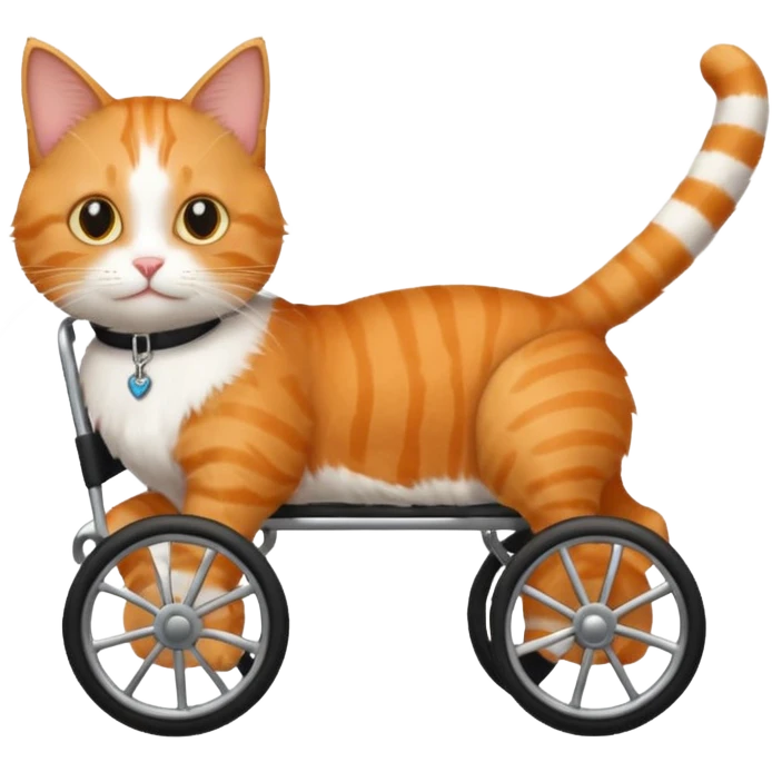 cat in a pet wheelchair emoji