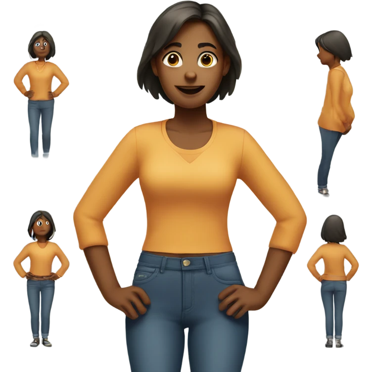 a girl standing with her hands on her hips emoji