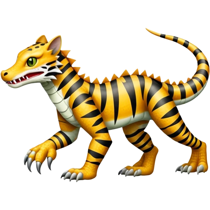 Alligator-Dragon-Tiger-Lynx-Bobcat-Fakémon-hybrid-creature with a long muzzle, full body emoji