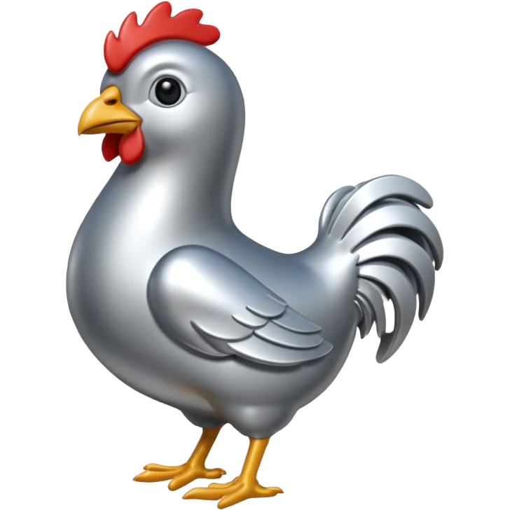 silver chicken emoji