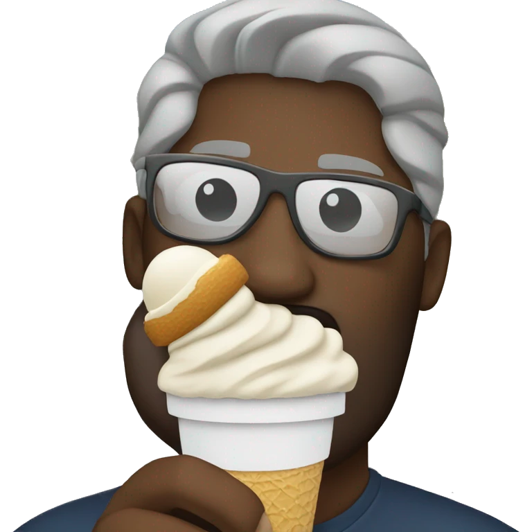 Man with sunglasses eating ice cream emoji