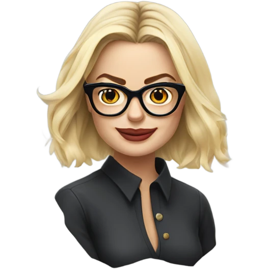 Margot Robbie wearing glasses  emoji