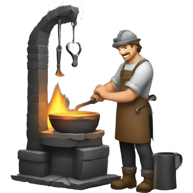 A Blacksmith forging emoji