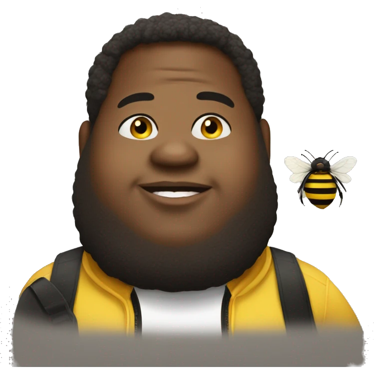 Fat black guy on a bumble bee emoji
