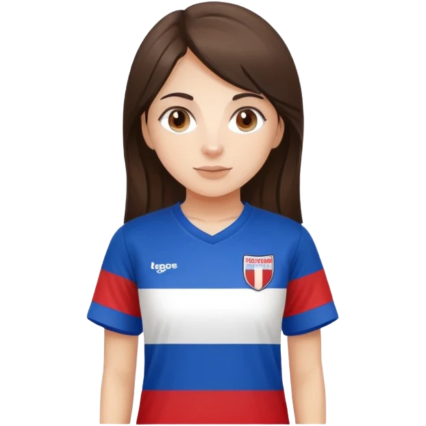 Brunette girl wearing a Paraguay soccer t-shirt emoji
