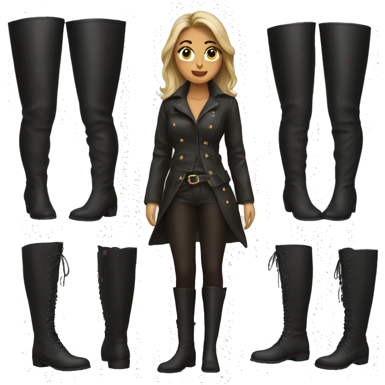 woman in thigh boots emoji