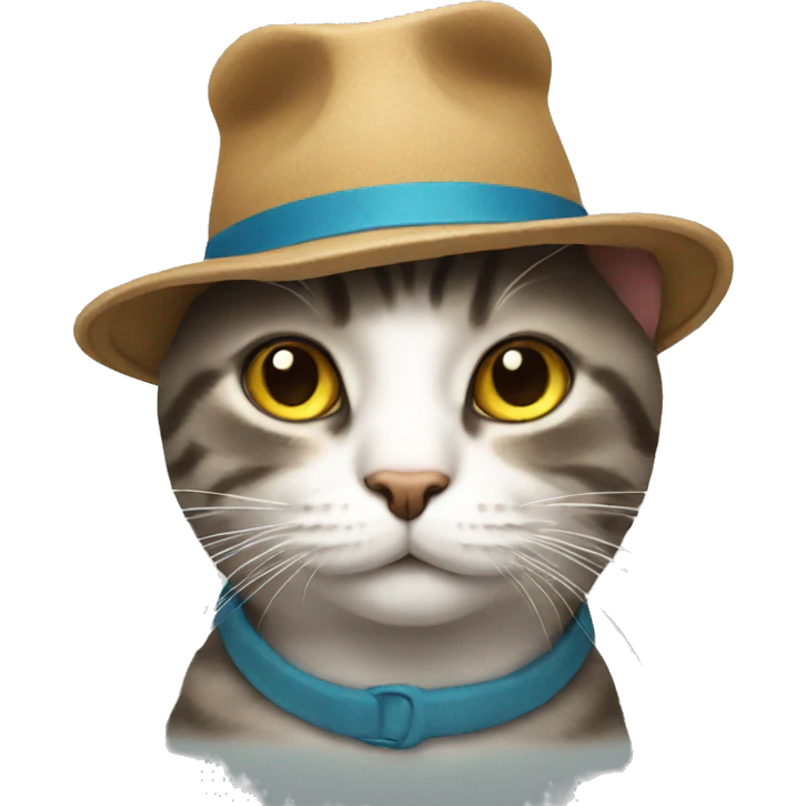 Cat wearing a hat emoji