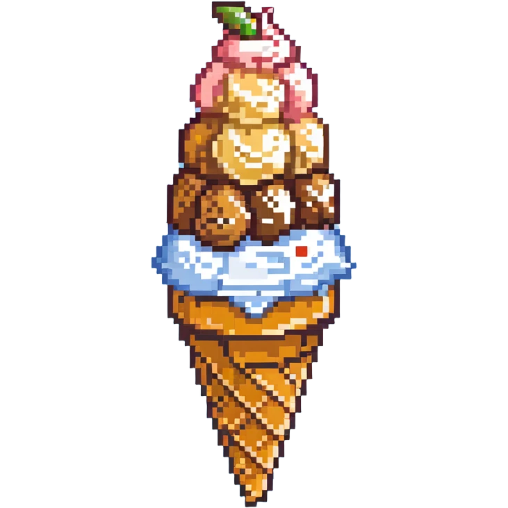Peach ice cream scoop in a waffle cone emoji
