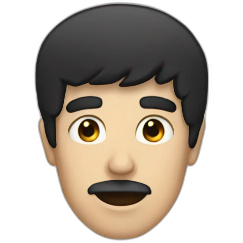 man with black hair and a black rectangle right above his mouth emoji