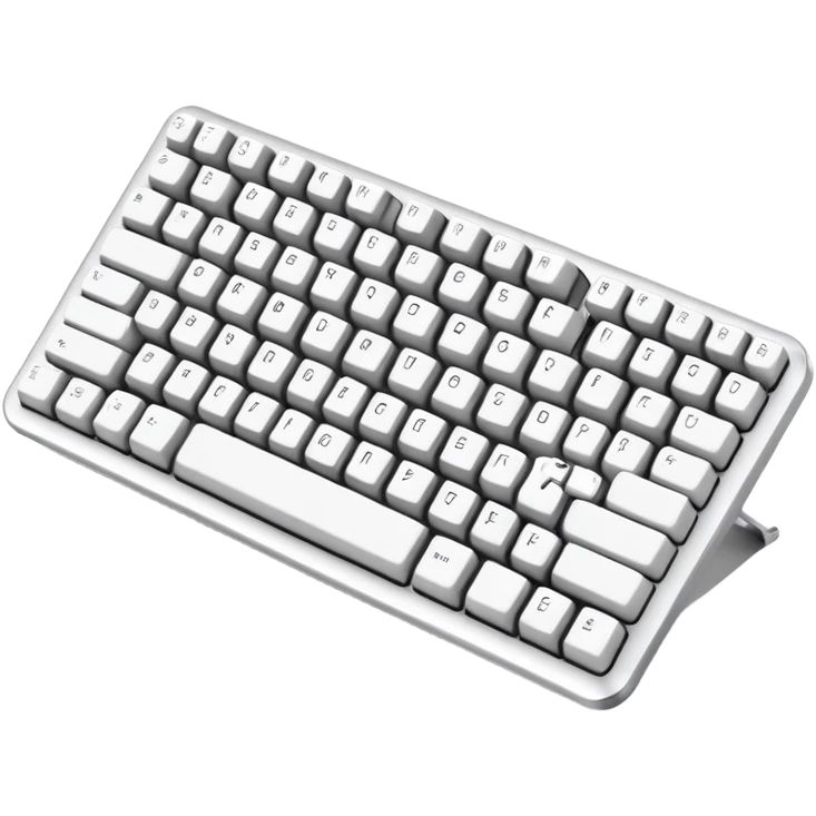 Custom mechanical keyboard, no brand , no numbers, no letters, reminiscent of Apple Mac products  emoji