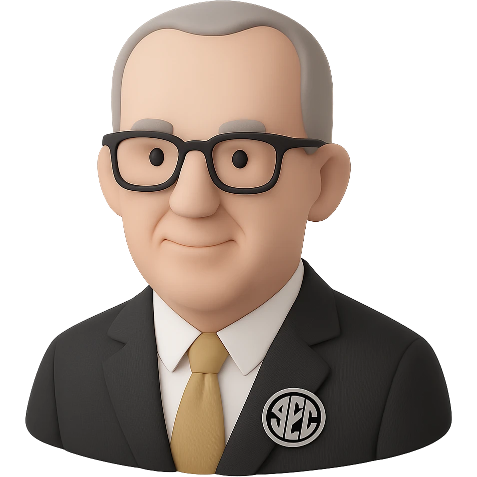 realistic 3d icon of Greg Sankey, the SEC commissioner, professional attire, neutral background emoji