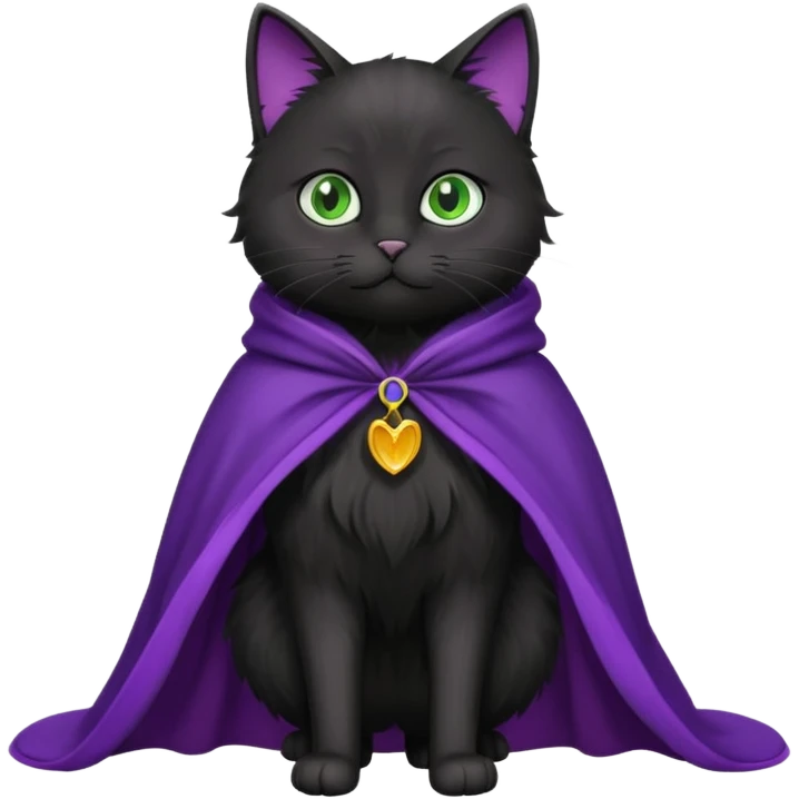 wblack cat in purple cloak emoji