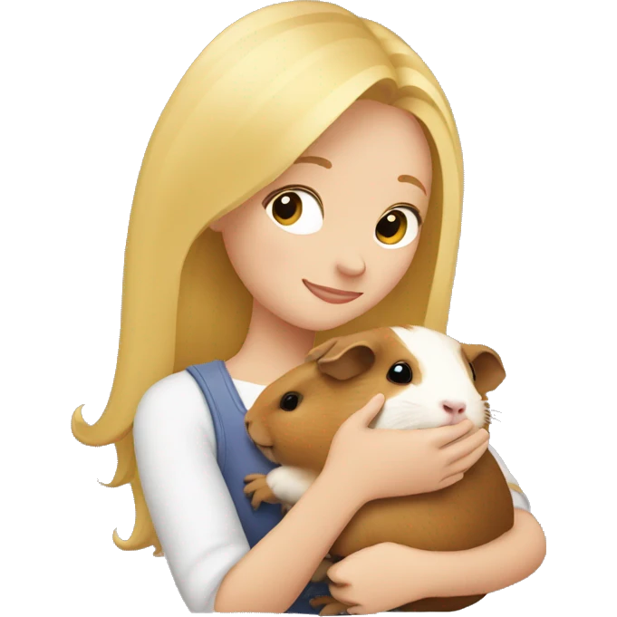 Blonde Woman hugging a guineapig emoji